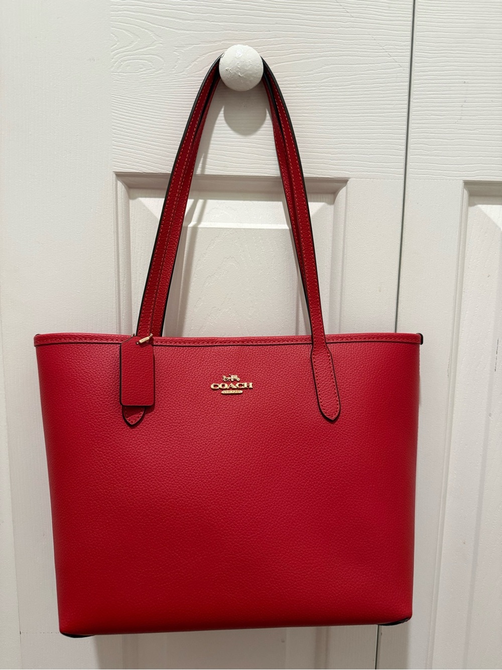 Coach Red Leather Medium City Tote Bag / PRICE FIRM - Picture 5 of 11